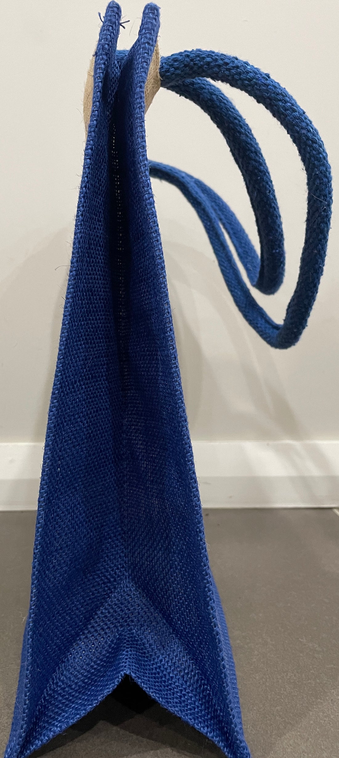 Printed Jute Bag - Blue with Emu